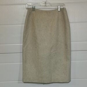 Vintage Wool Cream Tweed Pencil Skirt Skirt